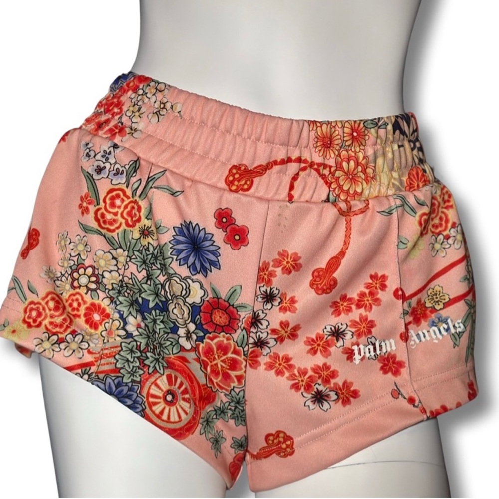 Palm Angels Floral Print Pink Shorts